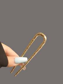 2/1pc U-Shaped Hair Clip, Metal Hair Accessory, High-End Retro Style Hair Bun Maker, Alloy Hair Pin, Suitable For Hundreds Of Hairstyles, Suitable For Daily Use All Seasons, Hair Styling Pins