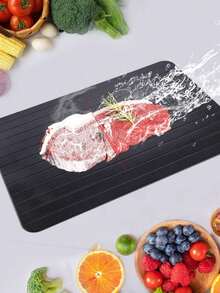 1 pieza Bandeja para descongelar carne, tabla de descongelación rápida apta para carne de res, cordero, pescado, mantiene los alimentos frescos, esencial para la cocina del hogar - Multicolor - Ver 8