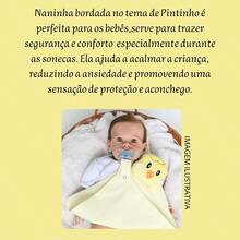 Naninha Para Bebe Bichinhos Com Porta Chupeta Menina Menino - Pintinho Amarelo - Visão 7