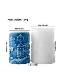 1pc Cheerful Christmas Reindeer (Snowy Stroll) Cylindrical Aromatherapy Candle Silicone Mold - Cute Reindeer Design For DIY Candles/Resin/Gypsum Crafts, Ideal For Christmas Decor & Handmade Holiday Gifts, Easy To Demold/Clean & Reusable - White - View 14