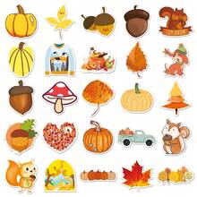 50Pcs Cartoon Fall Stickers Thanksgiving Stickers Leaf Stickers Pumpkin Stickers Animal Stickers Fall Decor Thanksgiving Stickers Thanksgiving Decorations Fall Decorations For Home Autumn Decor Vinyl Waterproof Stickers For Journaling Computer Scrapbook Luggage Water Bottle Phone - Multicolor C - View 5