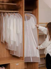 10/5pcs Transparent Garment Dust Bags, 4 Sizes, Suit Bags With Zipper, Dress Covers, Transparent Storage Bags For Clothes - Protect And Organize Your Wardrobe - Clothing Dust Bags - View 3