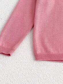 Chaqueta de punto de aire acondicionado de unicolor para niñas, verano - Rosa vieja - Ver 4