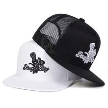 1Piece Men Letter Embroidered Hip Hop Hat Mesh Hat Outdoor Adjustable Sunscreen Leisure Hat Spring Autumn Travel Tourism Beach Vacation - Multicolor - View 6