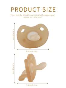 KUNT 1pc Baby Silicone Pacifier, Infant Nipple Soother With Round Head, Wide Mouth Nipple With Dust Cover - Multicolor - View 5