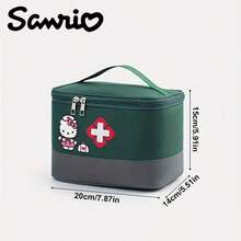 Sanrio 1 حقيبة تخزين الأدوية من سانريو - منظم من قماش الأكسفورد ذو سعة كبيرة وأقسام متعددة للاستخدام المنزلي والسفر والمستشفى والخارجي