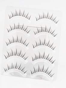 5 Cặp lông mi giả kiểu hoạt hình, lông mi mềm mại tự nhiên, dải nhựa trong suốt, kiểu quỷ và tiên. - màu đen - Xem 6