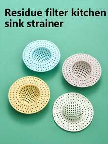 1/5 piezas Filtro de drenaje del fregadero, Filtro de drenaje de cocina, Filtro de drenaje de baño, Filtro de drenaje de piso, Filtro antiatascamiento, Cubierta de prevención de obstrucción y plagas del inodoro, Colador de fregadero de cocina, Cubierta antiplagas, Colector de alimentos, Atrapapelos, Filtro de prevención de obstrucción de alimentos y residuos con malla, Adecuado para ducha, baño, lavandería - Multicolor - Ver 4