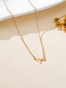 1pc Minimalist Fashion 26 English Letter Personalized Necklace, Suitable For Women's Daily Wear - Double O Zero Letter Necklace - View 4