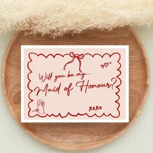 Will You Be My Maid Of Honour Card. Wedding Cards, Bridesmaid Proposal Card, Act Surprised Maid Of Honour, Sister By My Side Card, Simple And Elegant
