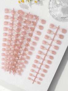 5 Stücke/Set Farbverlauf Weiß Nagelstreifen, lange Stiletto, kurze Mandel, kurze Oval, kurze Quadrat Nagelspitzen, mehrere Stile verfügbar