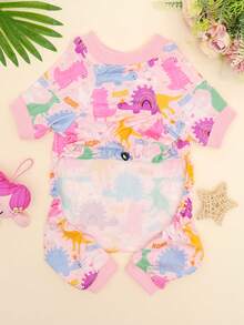 1pc Cute & Fashionable Dinosaur Print Pet Pajamas, Dog Summer Clothing - Multicolor - View 2