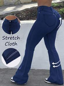 GILIPUR Quần jeans ống loe ôm sát màu trơn Y2K mới, thiết kế cạp cao co giãn, phong cách thanh lịch thường ngày, tối giản, thể hiện thời trang Thu/Đông những năm 2000, mang hơi hướng cổ điển sang trọng, phù hợp cho Tết Dương lịch, Ngày lễ tình nhân, Tết Nguyên đán và các ngày lễ khác, vừa tinh tế vừa thoải mái, lý tưởng cho các buổi tiệc trang trọng, bữa tối thân mật và các buổi hòa nhạc. - Rửa tối - Xem 5