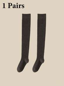 女士过膝长袜一双装，四季皆宜，分段式加压塑形，纯棉无骨无缝长袜，纯色学院风过膝长袜，可爱双线防滑设计，透气网眼吸汗设计，柔软舒适，适合日常穿着、居家运动、办公穿着，学院风设计，四季皆宜，适合各种场合，舒适保暖。 - 彩色 - 查看 6