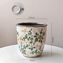 Ceramiczna doniczka z efektem spękania w stylu vintage – rustykalna doniczka w stylu wiejskim, idealna na sukulenty, wężownice, do ogrodu domowego i na balkon