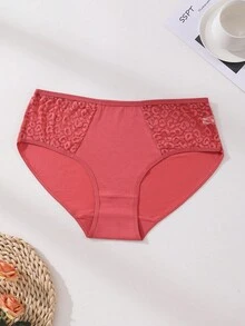 6 件装女士加大码棉质内裤中腰无缝三角裤性感蕾丝拼接舒适运动内衣收腹提臀弹力内衣适合瑜伽、运动和日常穿着