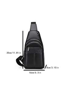 Men's Business Chest Bag, Water-Resistant PU Crossbody Bag For Travel, Phone Storage, Outdoor Casual Sports Belt Bag Phone Bag, Thigh Bag, Camping, Holiday Essential, Camping, Hiking Bag - Multicolor - View 2