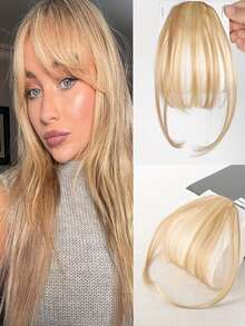 1 Clip-On Air Bangs With Sideburns, Synthetic Hairpiece For Bangs Enhancement, Women's Wig Bangs With Sideburn Hair Accessory Clip, Daily Styling For Women And Girls - Multicolor - View 16