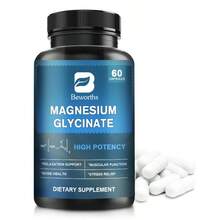 B BEWORTHS BEWORTHS Magnesium Glycinate 350mg With Full Chelated Magnesium & 5mg Piperine - Dietary Supplement For Muscle, Heart, Nerve & Bone Support - 60 Easy-To-Swallow Capsules - 60 cái - Xem 9