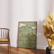 1 件复古高尔夫球场墙壁艺术 - 极简主义绿色抽象帆布印刷，无框，适合客厅、卧室或办公室装饰，是送给高尔夫爱好者的完美礼物，高尔夫装饰 - 彩色 - 查看 4