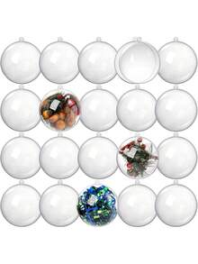 5 pezzi Palline di plastica trasparenti fai-da-te per riempire, ornamenti decorativi appesi, scatole aperte per albero di Natale, regali per matrimonio, festa, decorazione natalizia per la casa