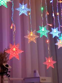 1 件大号雪花冰柱灯串、窗帘灯、现代 LED 冬季仙女灯、仙女灯窗帘、雪花窗帘灯、96 LED USB 供电仙女灯串、8 种模式、透明塑料、暖光、LED 窗帘灯、窗帘灯串、窗帘仙女灯