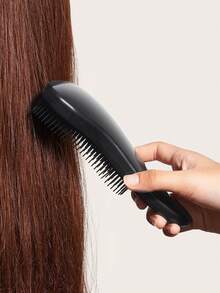 顺滑发梳 - 轻松梳开缠结秀发 - 男女皆宜 - 干湿两用（黑色），发梳，梳子，美发造型工具，护发产品及配件，适用于理发店、沙龙、旅行、返校、度假，女士发饰 - 黑色 - 查看 4