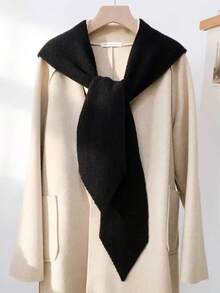 1 件女士连帽围巾拉法帽，针织披肩颈部保暖，适合冬季，适合日常穿着秋季装饰