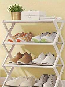 1 Piece - 4 Level X Shaped Shoe Rack, Space Saving And Easy To Assemble, It Is An Ideal Choice For Families And Kitchens, Shoe Rack, Modern Shoe Rack, Shoe Rack Organizer, Shoe Rack For Living Room And Home Decor.,Suitable For Giving To Family And Friends, Perfect Birthday Anniversary, Valentine's Day, Christmas, Halloween, Teacher's Day, Graduation, Return To School, Thanksgiving Surprise Gift,Only,Almost