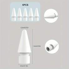 5 szt. wymiennych końcówek kompatybilnych z Apple Pencil 1. i 2. generacji – końcówki rysika do gładkiego pisania, akcesoria do wymiennych końcówek - Biały - Zobacz 3