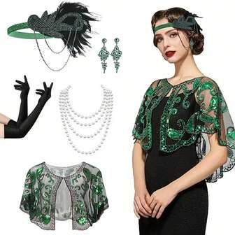 Festkostymset i vintagestil från 1920-talet - Lämplig för modeentusiaster som strävar efter klassisk retrostil och deltar i evenemang med vintagetema