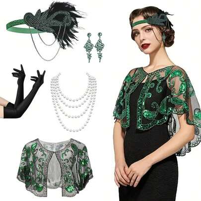 20 世纪 20 年代复古风格派对服装套装 - 适合追求经典复古风格和参加复古主题活动的时尚爱好者