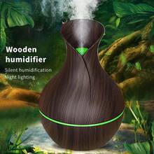 USB Air Humidifier With Aromatherapy Chip Diffuser, 7-Color LED, Quiet Mini Cool Mist, Plastic, USB-Powered, Ideal For Office, Car, Home, And Bedroom - Single-Room Humidifier, Holiday Gift - 深木色 - 查看 3