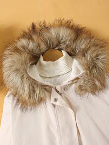 Tween Girls Casual Cute Thermal Lined Hooded Long Sleeve Jacket With Pockets, Suitable For Autumn/Winter - Baby Pink - View 4