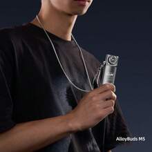 REMAX 耳機AlloyBuds M5 半入耳式久戴不痛 伸縮開蓋設計自帶金屬掛鏈 潮酷百搭個性設 超長續航持久體驗 深空錆 - 深空錖 - 查看 2