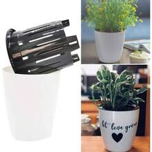 8 Pack 4 Inch Self Watering Plastic Planter With Inner Pot White Flower Plant Pot, Modern Decorative Flower Pot All House Plants, Flowers, Herbs, African Violets