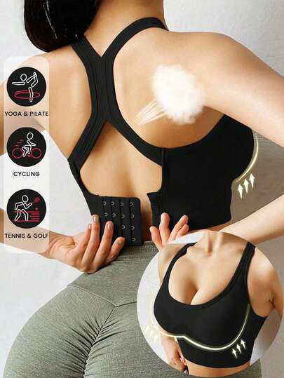 Sujetador deportivo para yoga, Top sin cables para gimnasio, ropa interior, top deportivo con cruce, sujetadores push up, ropa interior a prueba de sudor para correr
