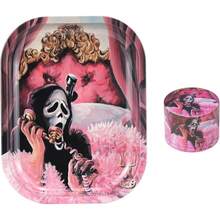 2pcs Halloween Smoking Set, W/Rolling Tray, 4-Piece Aluminum Alloy Grinder, Easy To Carry And Storage, Gifts For Girls, Back To School,Halloween Party, For Smokers - 2件套裝 - 查看 1