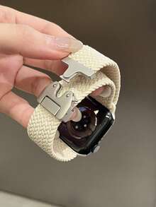 1条男女通用尼龙表带，兼容，尺寸包括42mm、38mm、40mm、41mm、44mm、45mm、46mm和49mm，时尚智能手表替换表带，适用于Series Ultra2、Ultra SE2、SE 11、10、9、8、7、6、5、4、3、2、1等型号，是返校学生的理想礼物 - 星光色 - 查看 4