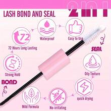 SRCKFIZ Lash Bond And Seal 12ml Cluster Lash Glue For Eyelash Clusters Waterproof Eyelash Glue For DIY Eyelash Extensions Strong Hold - Pink - View 3