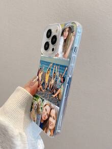 1pc Customized Personalized 5 Photos Couple, Family, Pet, Travel Design Airbag Thick Anti-Drop Transparent Phone Case Compatible With Apple 11 Pro, 13 Pro, 15 Pro Max,International Version, Not The Domestic Version - Multicolor - View 5