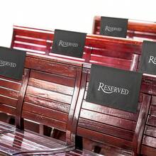 46*30cm Black & Gray Chair Back Seat Reservation Card - Pre-Ordered For Restaurant, Wedding, Various Holiday Parties, Fabric Reserved Sign - Multicolor - View 2