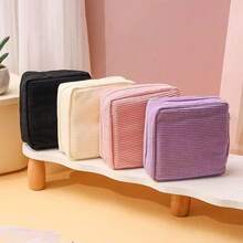 1pc Personalized Embroidered Sanitary Pad Storage Bag, Customized Name Makeup Bag, Wallet, Cosmetic Pouch, Compact And Portable, Travel Wallet, Meets Daily Travel Storage Needs, Great Gift For Travelers, Family, Women, Bridesmaids - Multicolor - View 4