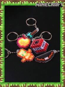 Minecraft Minecraft 12 buc Minecraft licențiat oficial My World Items Breloc acrilic Totem cu stras nemuritor Târnăcop și cristal de capăt și alte brelocuri Chei Rucsac Decorațiuni Cele mai bune cadouri Accesorii auto Talisman geantă Rucsac pentru școală Drăguț Goth Y2K