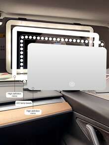 3-Mode Lighted Vanity Visor Mirror, Rechargeable Adjustable Brightness Touch Control Travel Makeup Mirror, Suitable For Trucks And SUVs - Style a - View 10