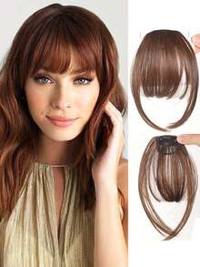 1 Clip-On Air Bangs With Sideburns, Synthetic Hairpiece For Bangs Enhancement, Women's Wig Bangs With Sideburn Hair Accessory Clip, Daily Styling For Women And Girls - Multicolor - View 17