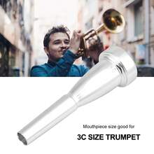 Trumpet Mouthpiece For Musical Instrument Size 3C (Silver Plated) - Silver - View 3