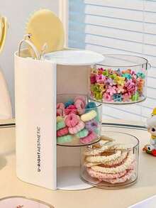 صندوق تخزين اكسسوارات شعر الأطفال قطعة واحدة، مشابك شعر دوارة للبنات، ربطات شعر مطاطية، شرائط شعر، صندوق مجوهرات الشعر