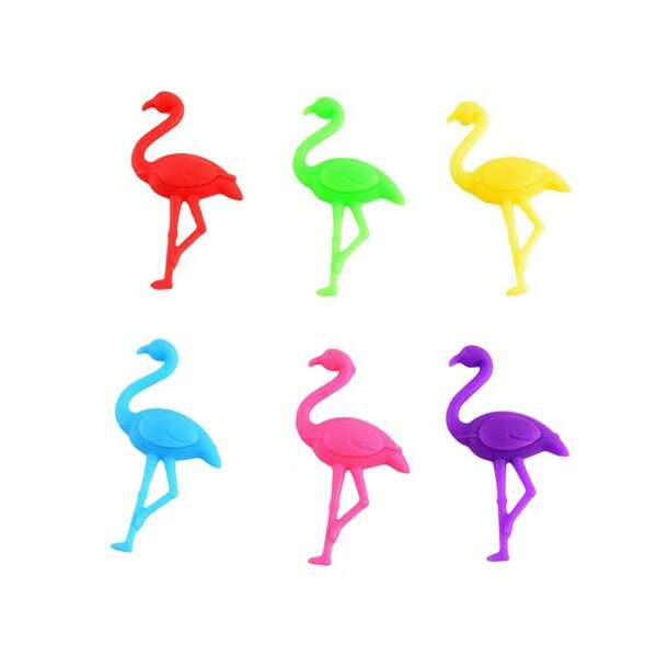 6 piezas Etiquetas de copa de vino de gel de sílice creativas, inodoras, de material de gel de sílice, marcadores de taza decorativos para el hogar