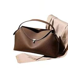 Sweden's Niche TOTEME 2025  NewFashion Light Luxury Shoulder Bag - Soft Commuter Totewith Adjustable Strap, Detachable Sash, And Cotton LiningAvailable In Deep - Xám - Xem 6